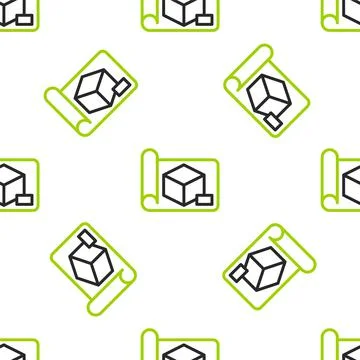 Line Graphing paper for engineering icon isolated seamless pattern on white Stockillustratie