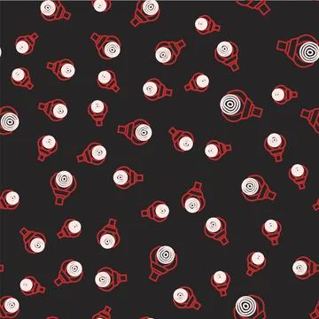 Line Grapple crane grabbed a log icon isolated seamless pattern on black back Stock Illustration