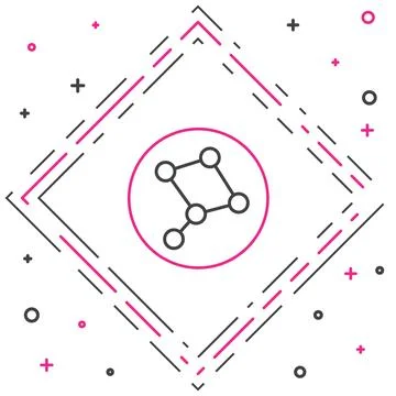 Line Great Bear constellation icon isolated on white background. Colorful o.. 스톡 일러스트