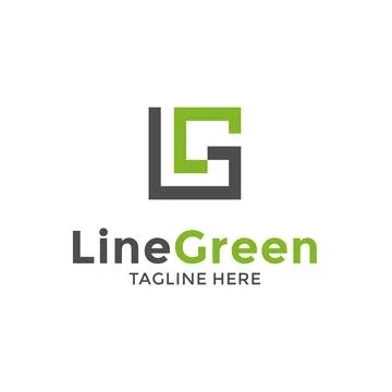 Line green geometric logo vector design Stock Illustration
