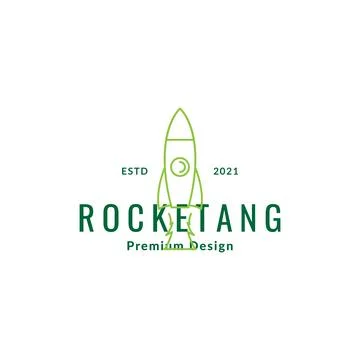 Line green rocket launch logo design vector graphic symbol icon sign illust.. Stock-Illustration