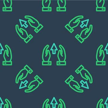 Line Growth chart and progress in people crowd icon isolated seamless pattern on 스톡 일러스트