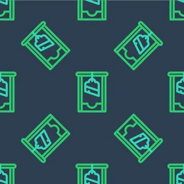 Line Guillotine medieval execution icon isolated seamless pattern on blue bac Stock Illustration