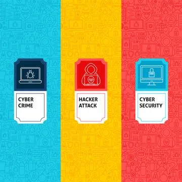 Line Hacker Package Labels Stock Illustration