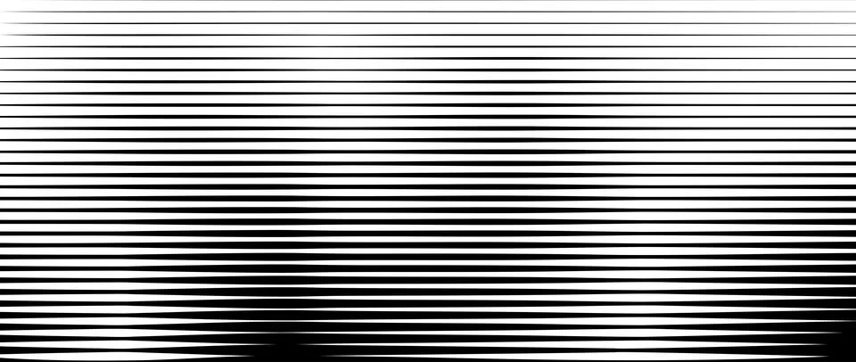 Line halftone gradient texture. Vibrating horizontal gradation background Illustrazione stock