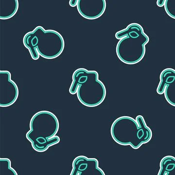 Line Hand grenade icon isolated seamless pattern on black background. Bomb イラスト素材