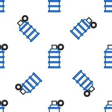 Line Hand grenade icon isolated seamless pattern on white background. Bomb Stock Illustration