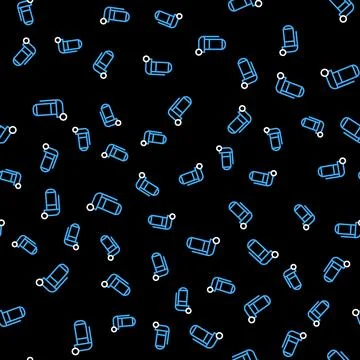 Line Hand grenade icon isolated seamless pattern on black background. Bomb Stock Illustration