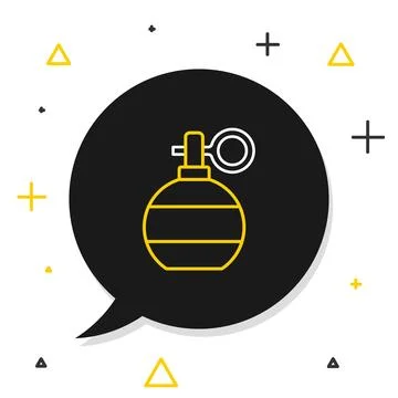 Line Hand grenade icon isolated on white background. Bomb explosion. Colorful Stock Illustration