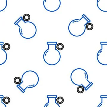 Line Hand grenade icon isolated seamless pattern on white background. Bomb ex Illustrazione stock