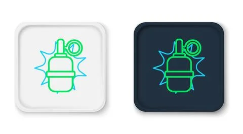 Line Hand grenade icon isolated on white background. Bomb explosion. Colorf.. 스톡 일러스트