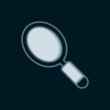 Line Hand mirror icon isolated on black background. Flat filled outline sty.. Stock Illustration