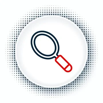 Line Hand mirror icon isolated on white background. Colorful outline concep.. Illustrazione stock