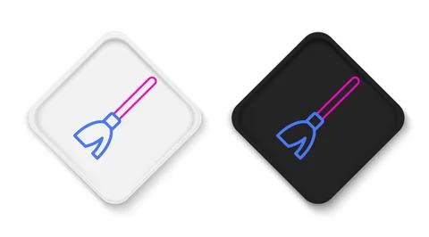 Line Handle broom icon isolated on white background. Cleaning service concept Illustration