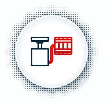 Line Handle detonator for dynamite icon isolated on white background. Colorful Stock Illustration