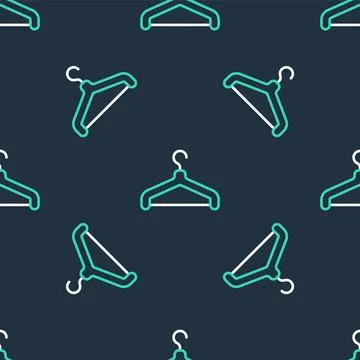 Line Hanger wardrobe icon isolated seamless pattern on black background. Cl.. Illustrazione stock