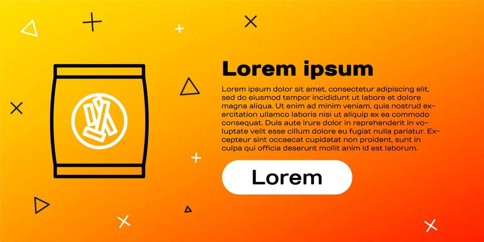 Line Hard bread chucks crackers icon isolated on yellow background. Colorful 스톡 일러스트