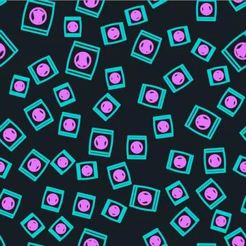 Line Hard bread chucks crackers icon isolated seamless pattern on black Stockillustratie