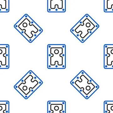 Line Hard disk drive HDD icon isolated seamless pattern on white background Illustrazione stock
