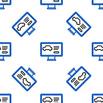 Line Hardware diagnostics condition of car icon isolated seamless pattern on 库存插图
