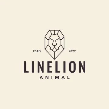 Line head lion polygon hipster logo design vector graphic symbol icon illus.. Stock Illustration