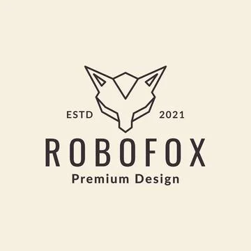 Line head robot fox logo design vector graphic symbol icon illustration cre.. Stock Illustration