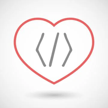 Line heart icon with a code sign Stock-Illustration