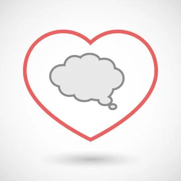 Line heart icon with a comic cloud balloon イラスト素材