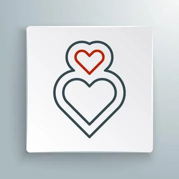 Line Heart icon isolated on white background. Romantic symbol linked, join,.. Ilustración de archivo