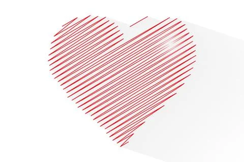 Line heart shape for celebrations, vector Stock Illustration