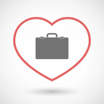 Line hearth icon with  a breiefcase Stock Illustration
