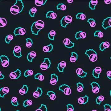 Line High human body temperature or get fever icon isolated seamless pattern  Stock Illustration