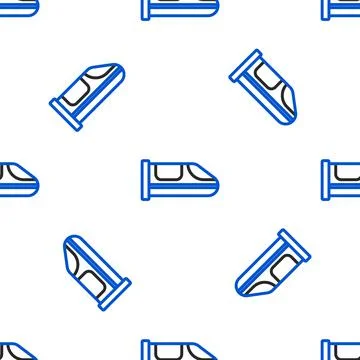 Line High-speed train icon isolated seamless pattern on white background Illustrazione stock