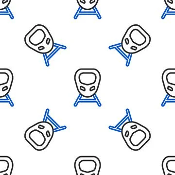 Line High-speed train icon isolated seamless pattern on white background Stock Illustration