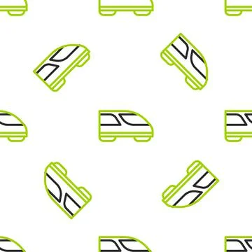 Line High-speed train icon isolated seamless pattern on white background. Rai イラスト素材