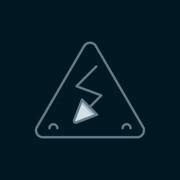 Line High voltage sign icon isolated on black background. Danger symbol. Ar.. Stock Illustration
