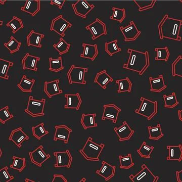 Line Hive for bees icon isolated seamless pattern on black background. Beehiv Stock Illustration