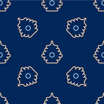 Line Hive for bees icon isolated seamless pattern on blue background. Beehive Ilustración de archivo