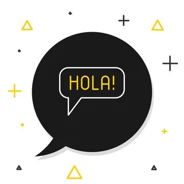 Line Hola in different languages icon isolated on white background. Speech .. Stock Illustration