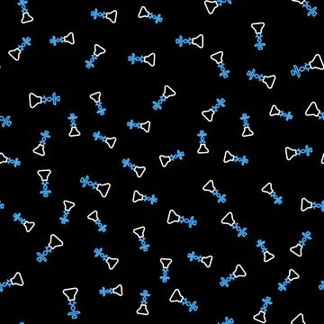 Line Hookah icon isolated seamless pattern on black background. Vector Stock Illustration