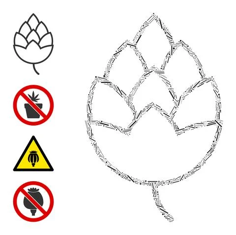 Line Hop Bud Icon Vector Mosaic Illustrazione stock
