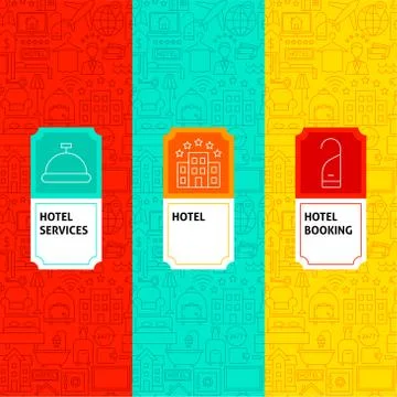 Line Hotel Package Labels Stock Illustration