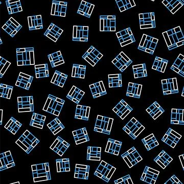 Line House Edificio Mirador icon isolated seamless pattern on black background Illustration