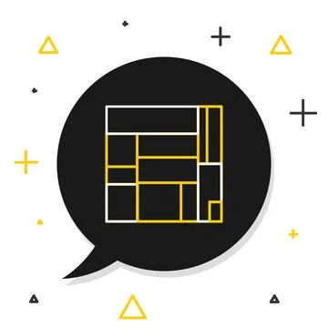 Line House Edificio Mirador icon isolated on white background. Mirador soci.. Иллюстрация