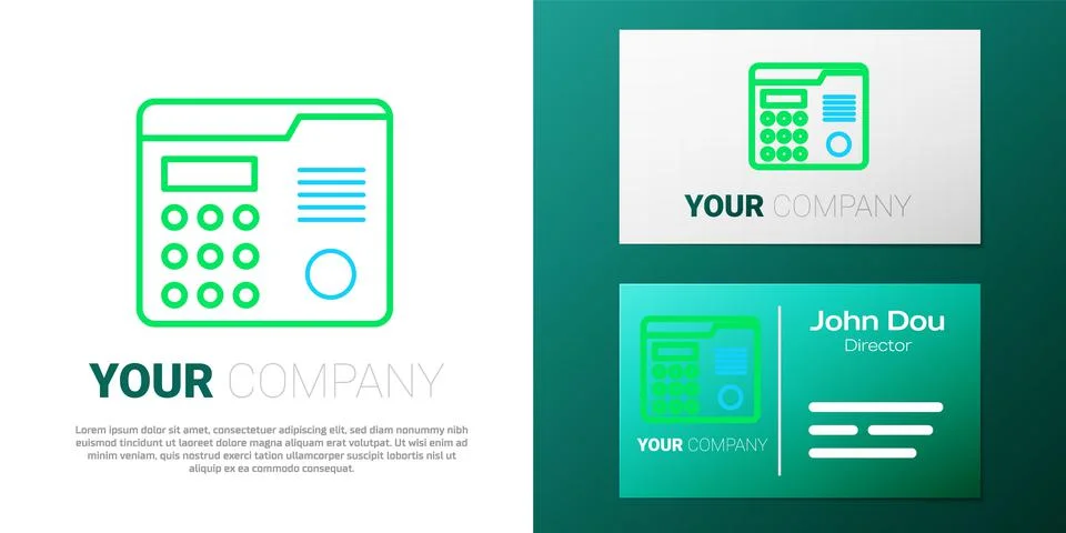 Line House intercom system icon isolated on white background. Colorful outline Stock Illustration