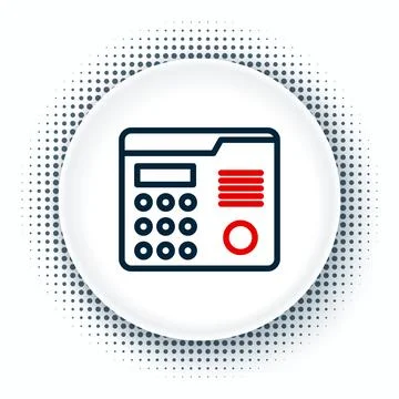 Line House intercom system icon isolated on white background. Colorful outl.. Illustrazione stock