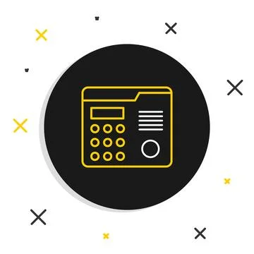 Line House intercom system icon isolated on white background. Colorful outl.. Stock Illustration