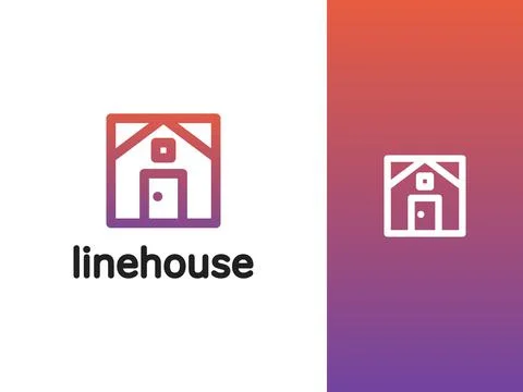 Line House Logo Stock Illustration