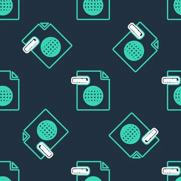 Line HTML file document. Download html button icon isolated seamless pattern  イラスト素材