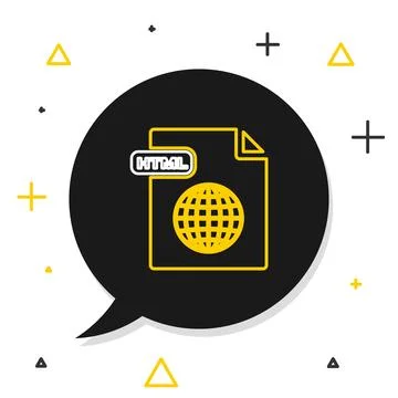 Line HTML file document. Download html button icon isolated on white backgr.. Stock Illustration